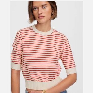 Madewell Striped Red and Cream Sweater